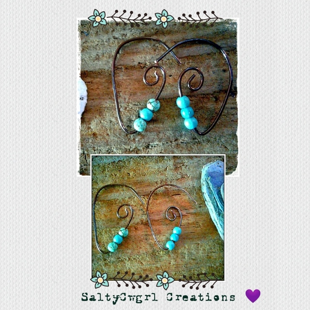 HANDCRAFTED BOHO HOWLITE BEAD HOOK EARRINGS